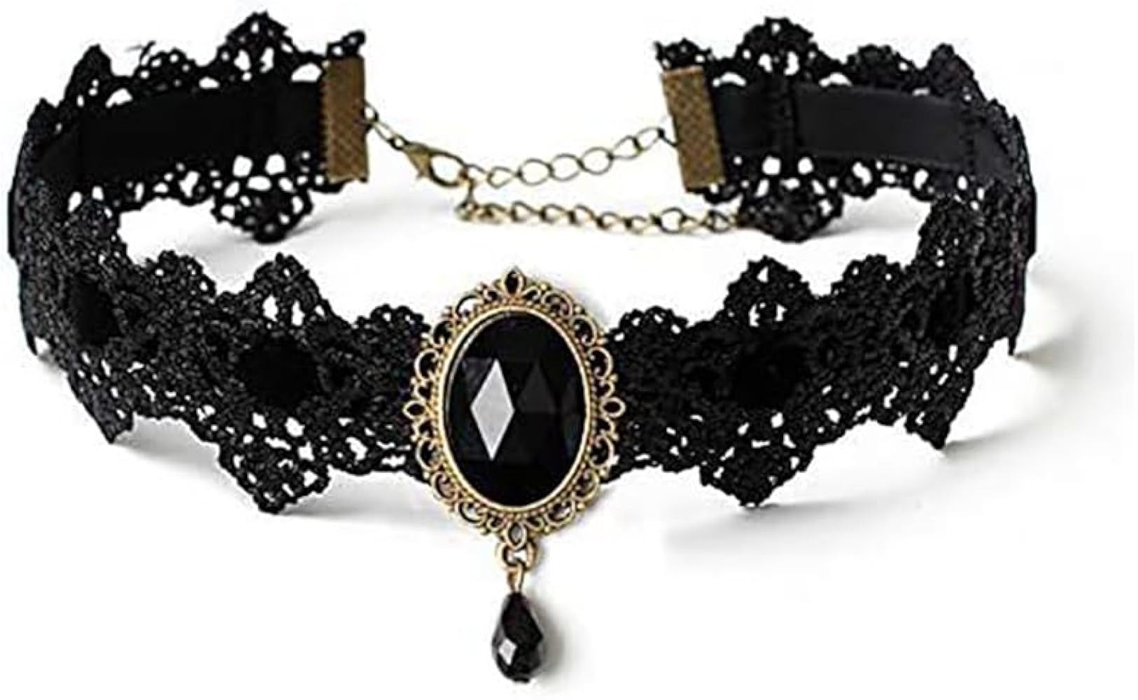 CSIYANJRY99 Gothic Choker Necklace for Women Halloween Red Crystal Vampire Choker Steampunk Lace ... | Amazon (US)