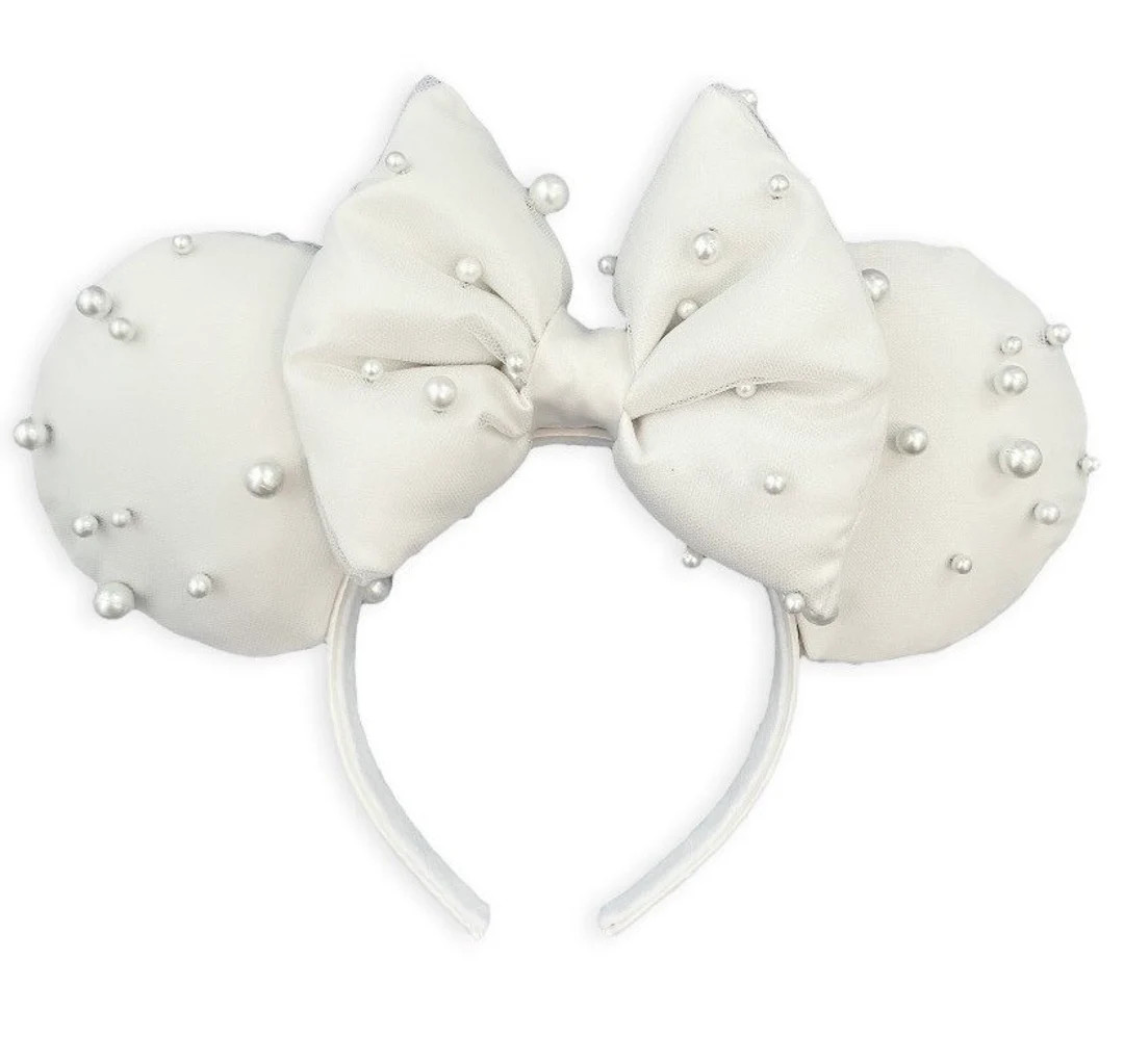 Satin Pearl Ears White - Etsy | Etsy (US)