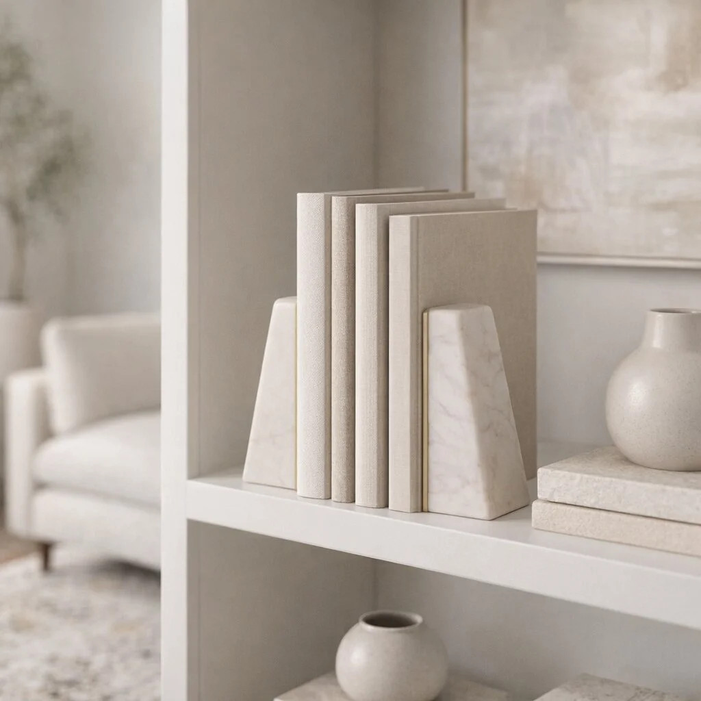 6.25" H Marble and Brass Bookends (Set of 2) | Wayfair North America