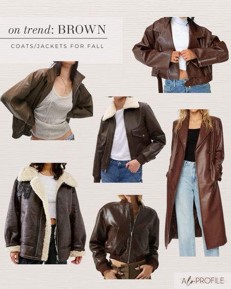 Brown leather coats/ jackets I'm loving for fall/winter! // fall jacket, fall jackets, fall outfit, fall outfits, leather coat