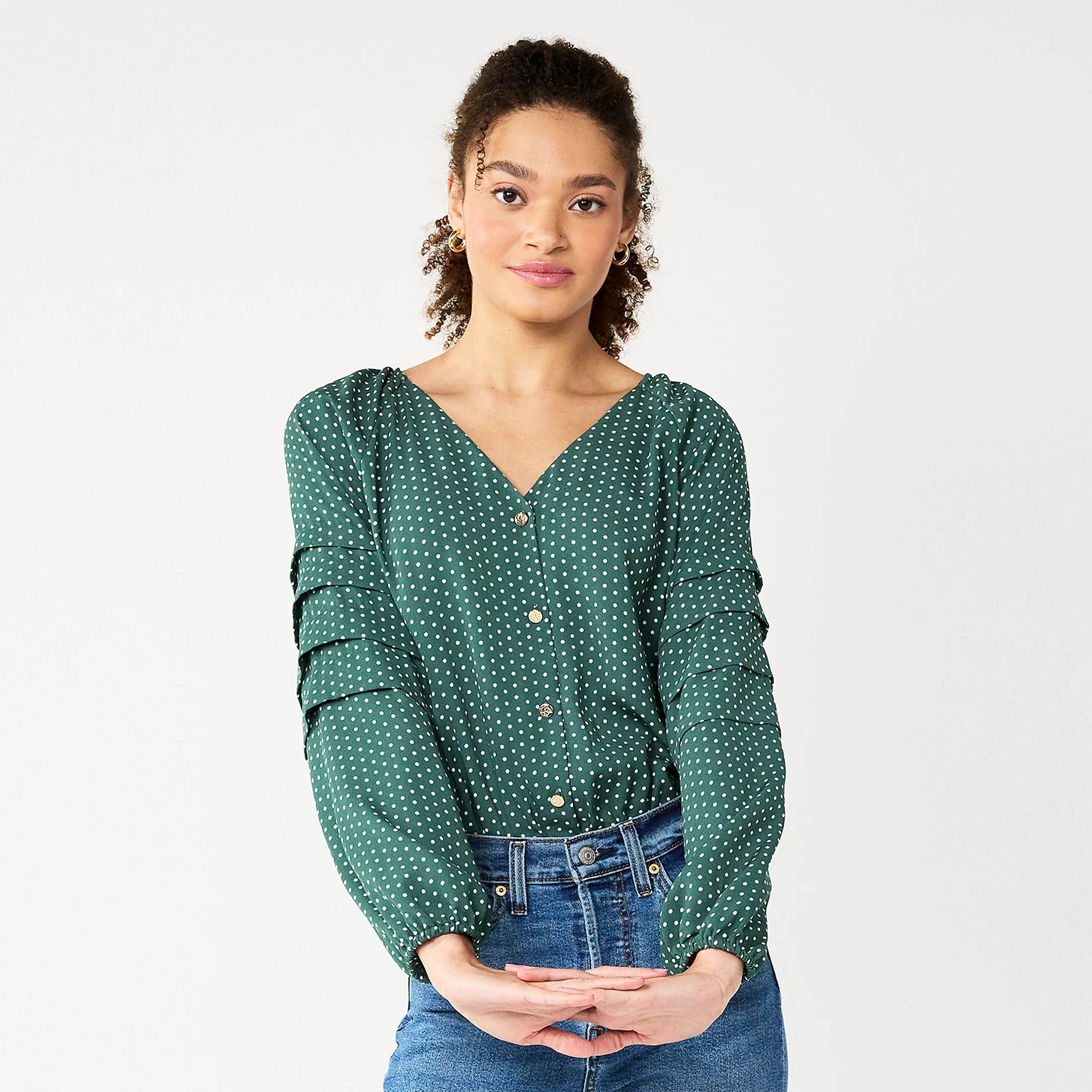 Women's DRAPER JAMES RSVP™ Ruffled Sleeve Print Bodysuit | Kohls | Kohl's