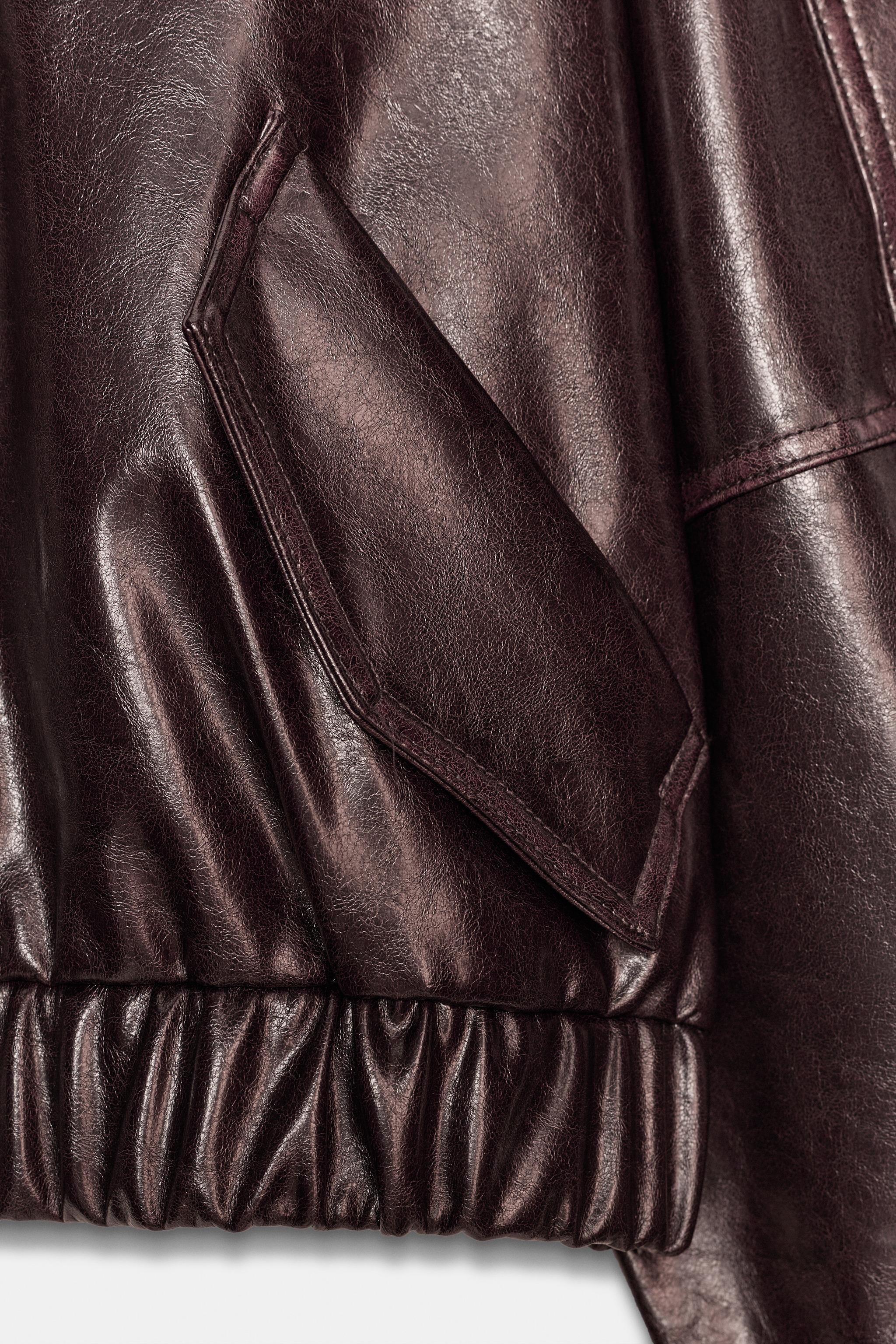 FAUX LEATHER BOMBER JACKET | Zara US