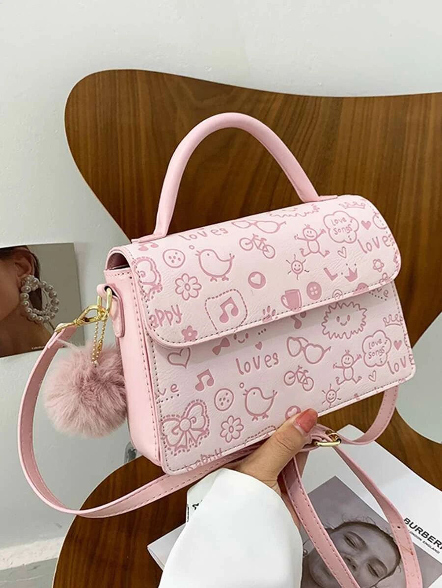 Cartoon Pattern Square Bag | SHEIN