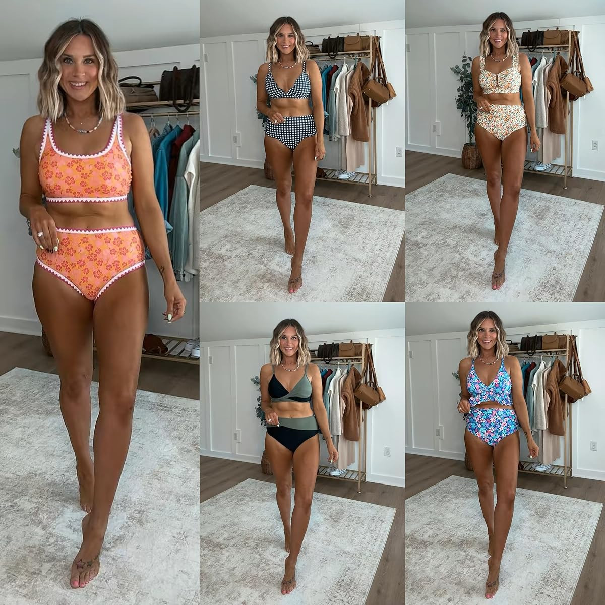Feeling summer-ready in these chic bikinis. These are mom approved swimsuits with the right amount of support and coverage. Perfect for a beach day or pool party! I am 5’6 139lbs size M in all - also linking my favorite self-tanner to get an early summer glow ☀️👙 

 #LTKmomlife #LTKSwim #LTKTravel