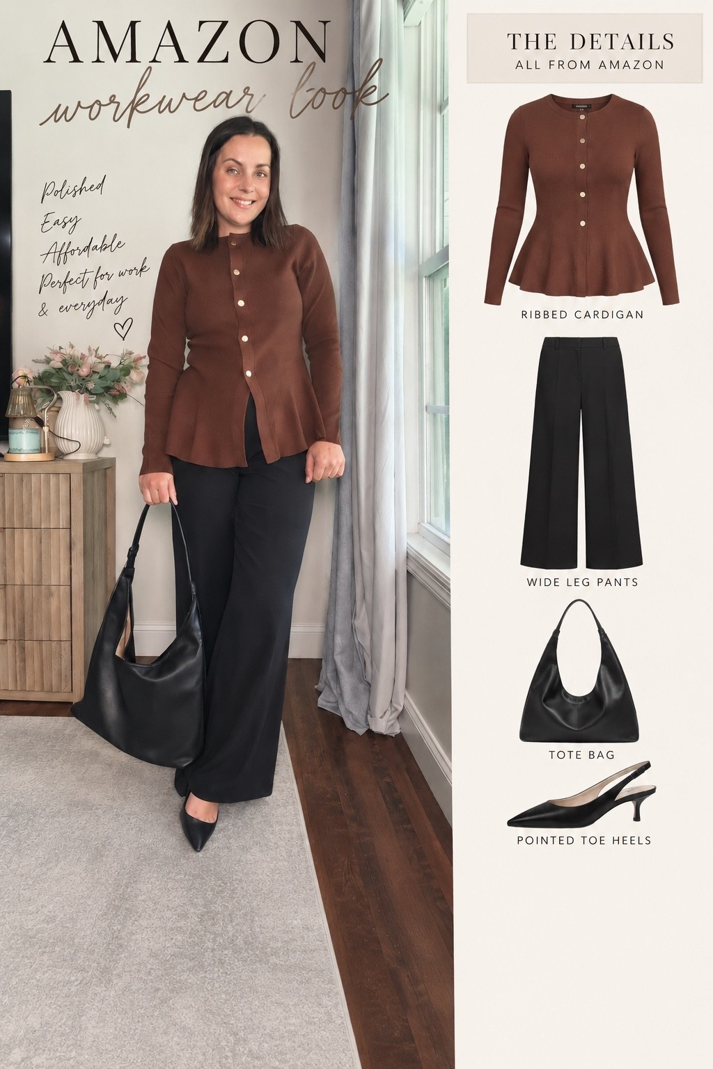 Easy Amazon work outfit for fall 🍂🤎 If you’re looking for affordable fall workwear, teacher outfits or business casual outfit ideas, this one is SO good. The chocolate brown cardigan gives the simple black pants such a polished look, and every piece can be mixed into your everyday wardrobe. Shop the full Amazon fall workwear look below!

#LTKSaleAlert #LTKSeasonal #LTKootd