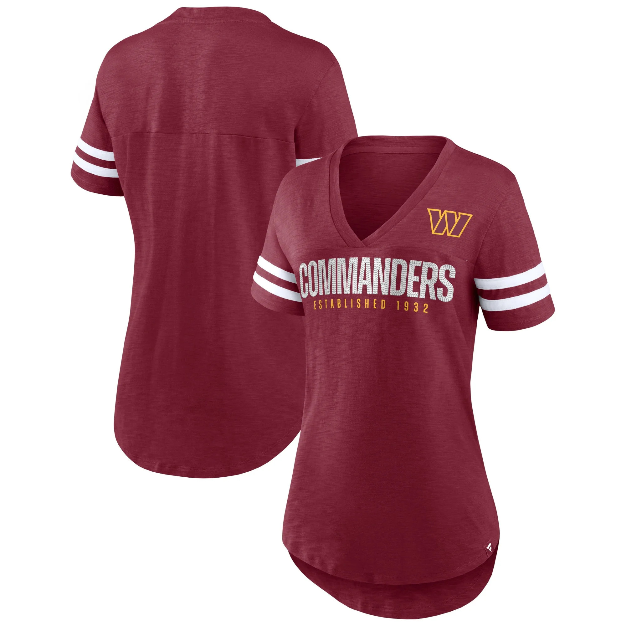 Women's Fanatics Burgundy Washington Commanders Speed Tested V-Neck T-Shirt - Walmart.com | Walmart (US)