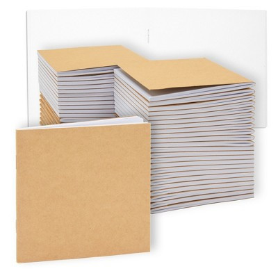 Paper Junkie 48 Pack Mini Blank Books, Bulk Kraft Paper Sketch Pads for Classroom, Party Favors, Journals for Kids, 24 Sheets, 4x4" | Target
