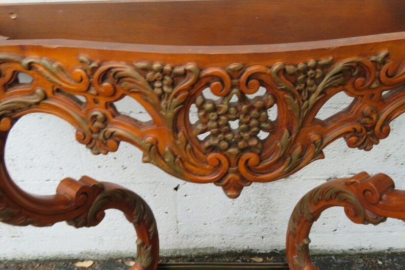 French Heavy Carved Painted Marble Top Wall Mounted Console Table 9948 - SHIPPING NOT INCLUDED - ... | Etsy (US)