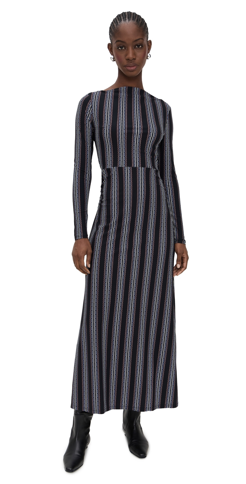 Hill House Home The Selene Dress Cobalt Medallion Stripe/Black XXL | Shopbop