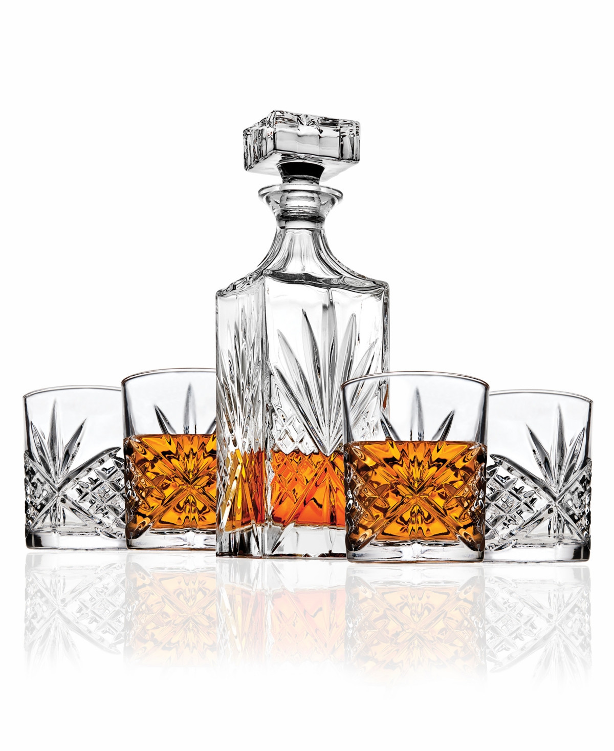 Godinger Dublin Crystal 5 Piece Decanter Whiskey Set | Macy's