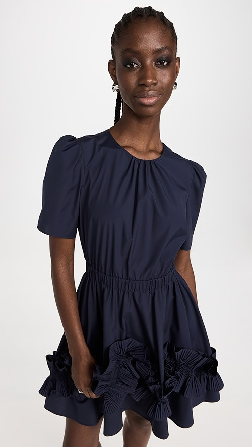 Short Puff Sleeve Ruffle Hem Dress | Shopbop