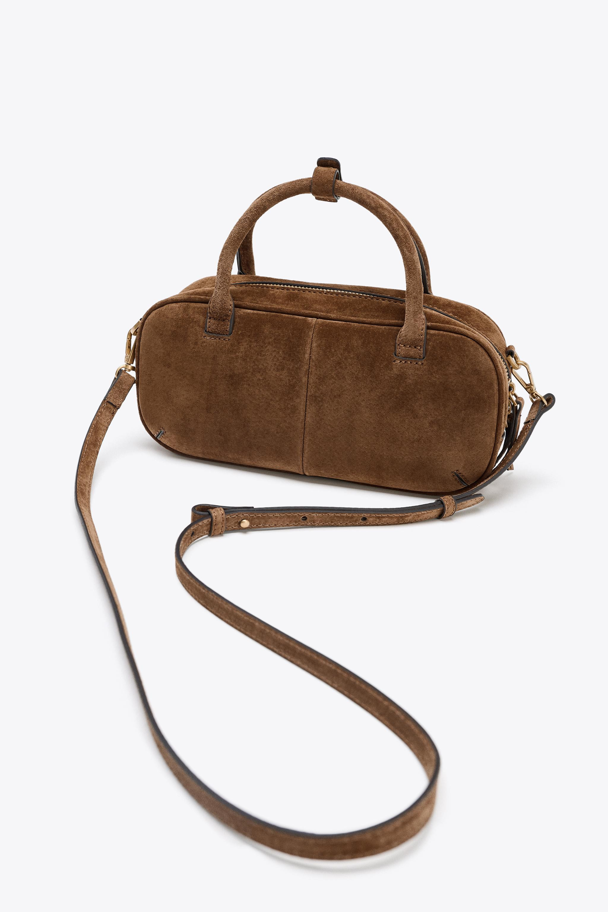 SPLIT SUEDE MINI BAG WITH DOUBLE HANDLE | Zara UK