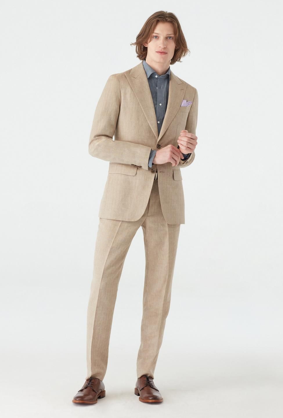 Barnsley Herringbone Light Brown Suit | Indochino