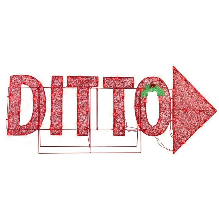 22 inch Red Holiday Time Flat-tastic LED Lit "Ditto" Christmas Decoration | Walmart (US)