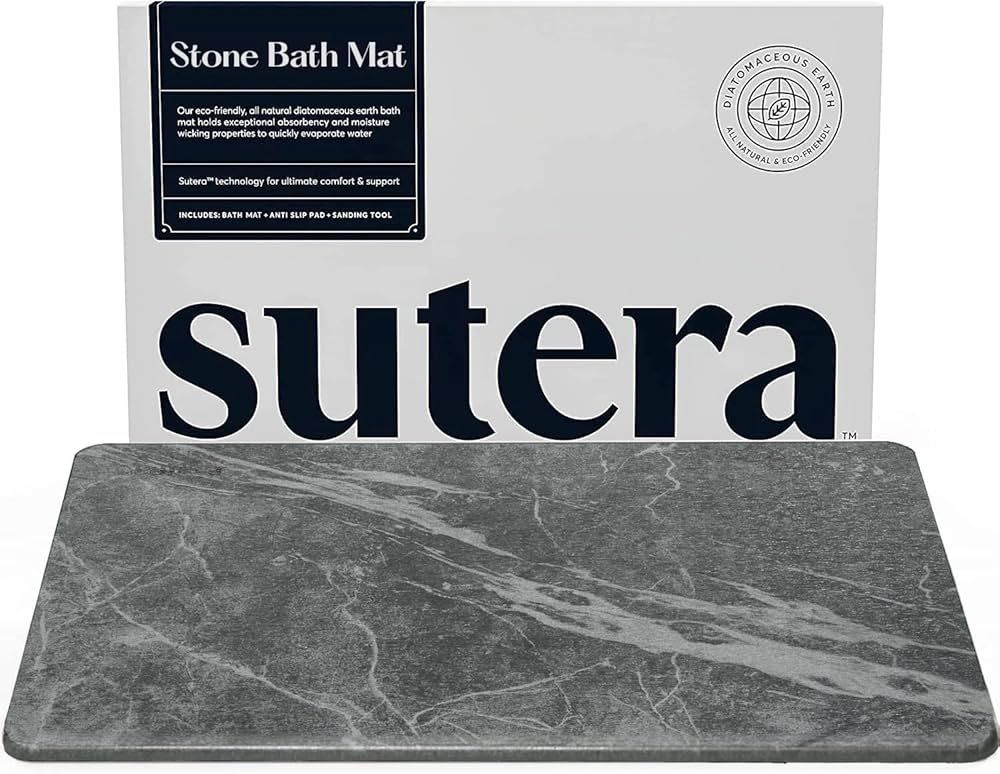 SUTERA - Stone Bath Mat, Diatomaceous Earth Shower Mat, Non-Slip Super Absorbent Quick Drying Bat... | Amazon (US)