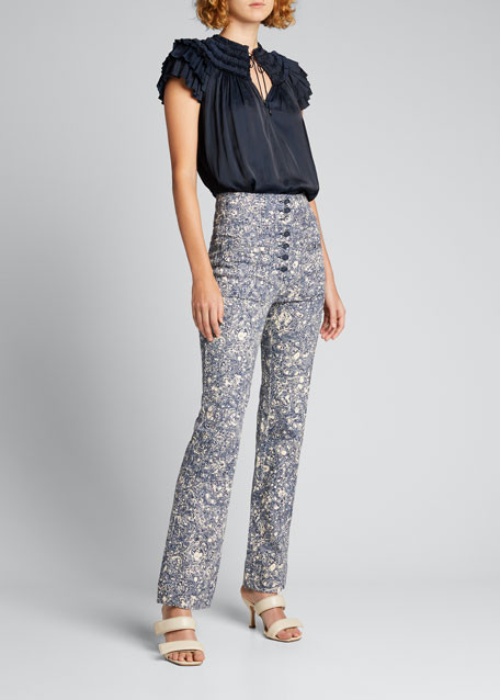 Ulla Johnson Mars Printed High-Rise Jeans | Bergdorf Goodman