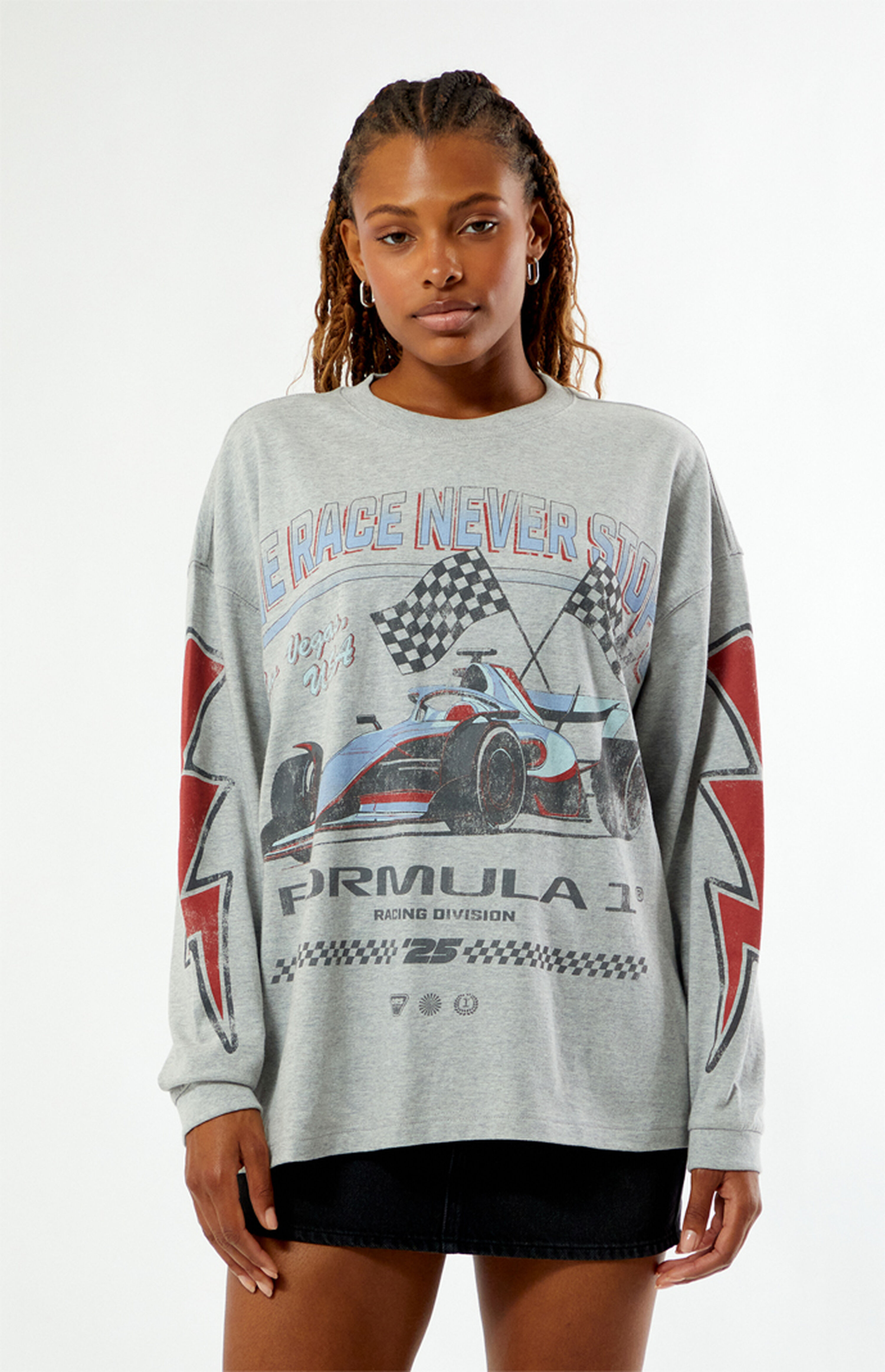 Formula 1 x Pacsun Las Vegas Lights Out Long Sleeve Oversized T-Shirt | PacSun