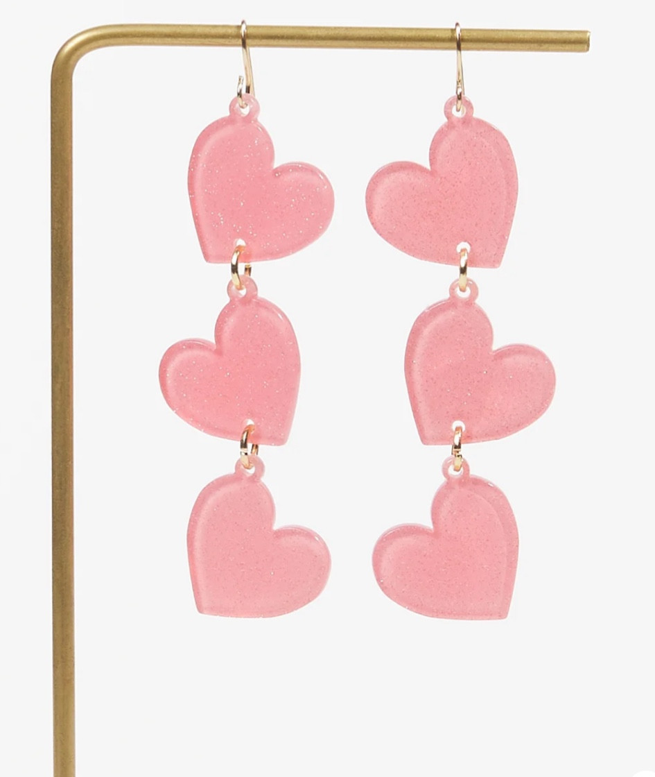 Pink acrylic heart earrings #pink #valentinesday #accessories 

#LTKGiftGuide #LTKfindsunder50 #LTKSeasonal