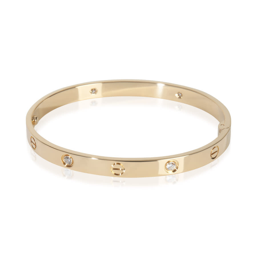 Pre-Owned Cartier Yellow Gold Diamond Love Single Screw Closure Bracelet | Jomashop.com & JomaDeals.com