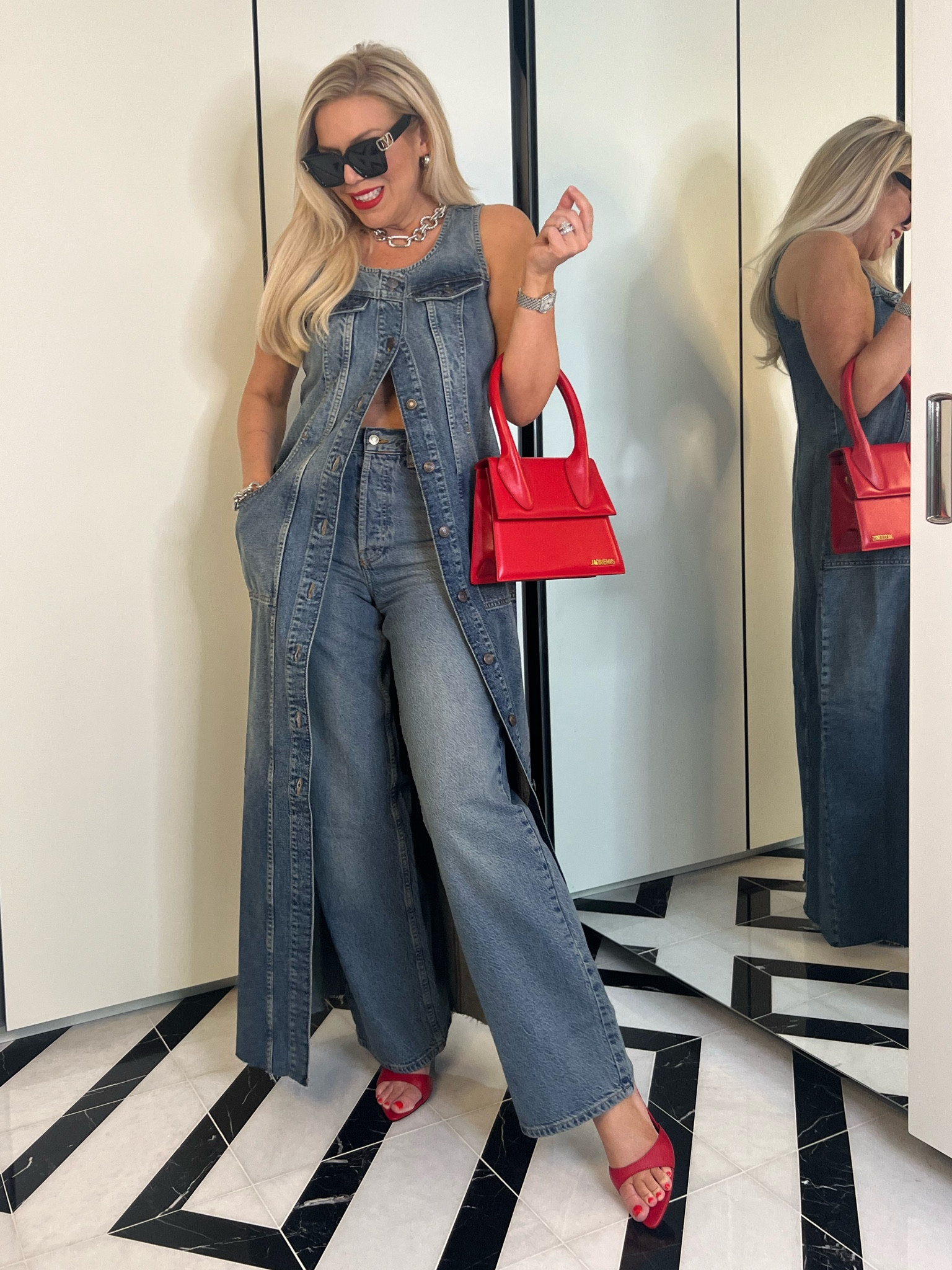 All denim Spring Outfit-wearing a 8 in the top and 25 in the jeans!

#LTKstyletip #LTKover40 #LTKfindsunder100