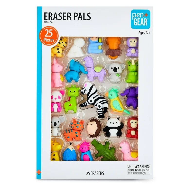 Pen+Gear Eraser Pals, Safari Theme, 25 Count | Walmart (US)