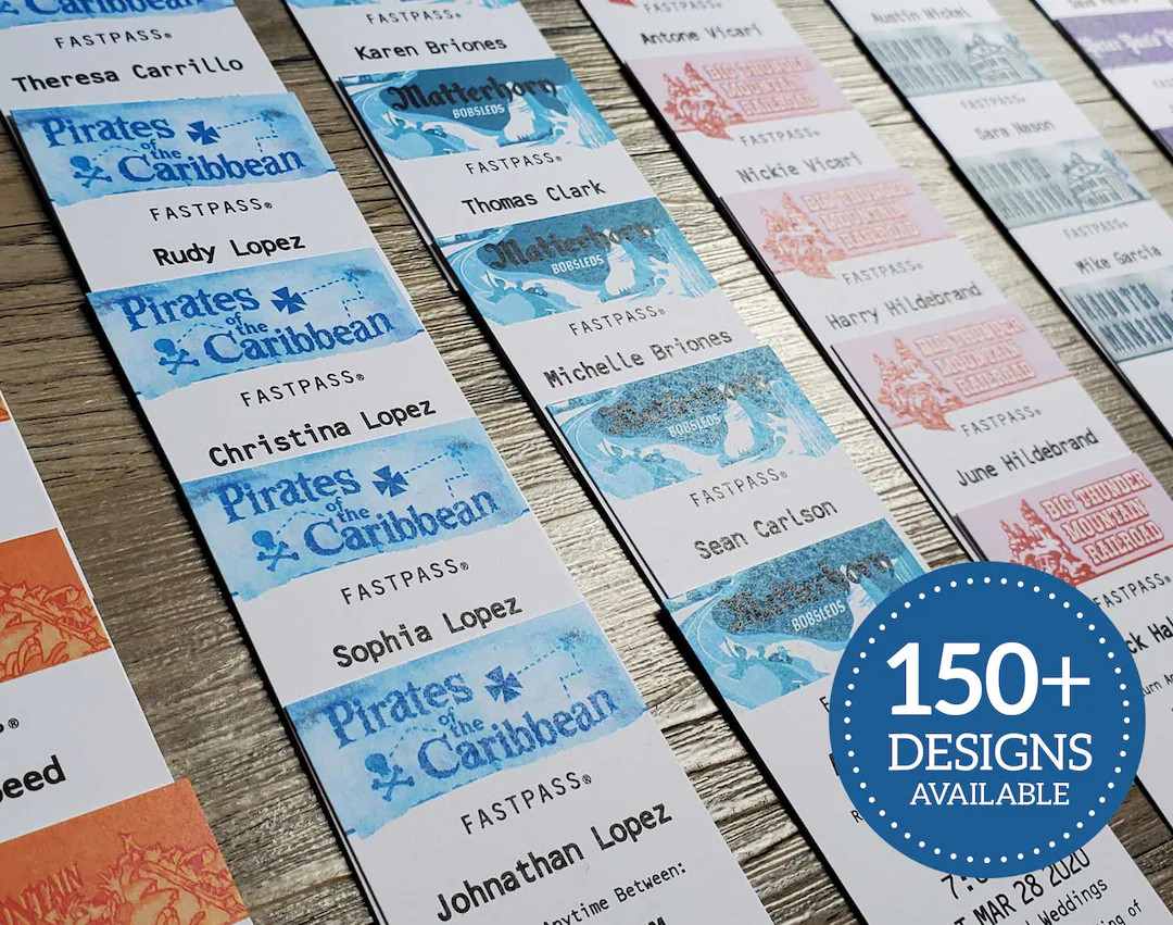 Disney Fast Pass Escort/seating Cards (printed & Cut) Available as Magnets for Wedding/birthday/e... | Etsy (US)