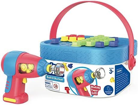 Educational Insights Design & Drill Bolt-It Bucket with Electric Drill Toy, 56 Pieces, STEM Toy, ... | Amazon (US)