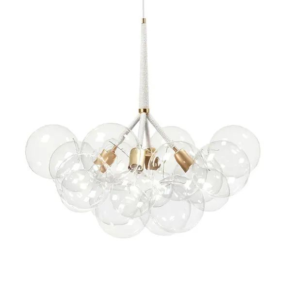 Contemporary Clear Glass Globe Bubble Chandelier - 4 Lights - White | Bed Bath & Beyond