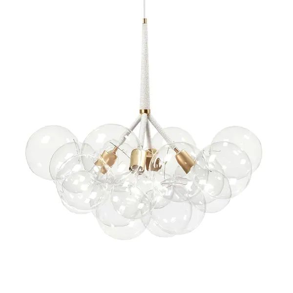 Contemporary Clear Glass Globe Bubble Chandelier - 4 Lights - White | Bed Bath & Beyond