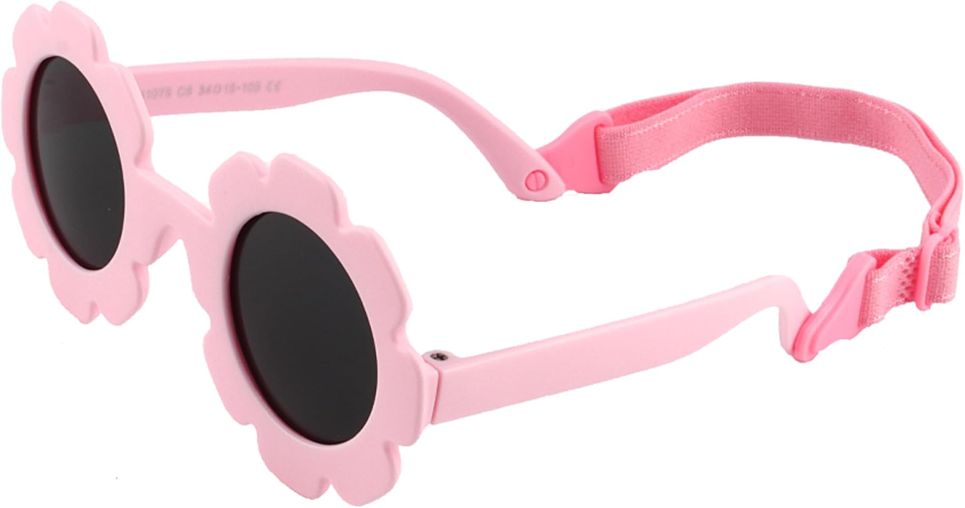 Baby flower Sunglasses with Strap girls Flexible Bendable Polarized Sunglasses for Infant Boys Gi... | Amazon (US)