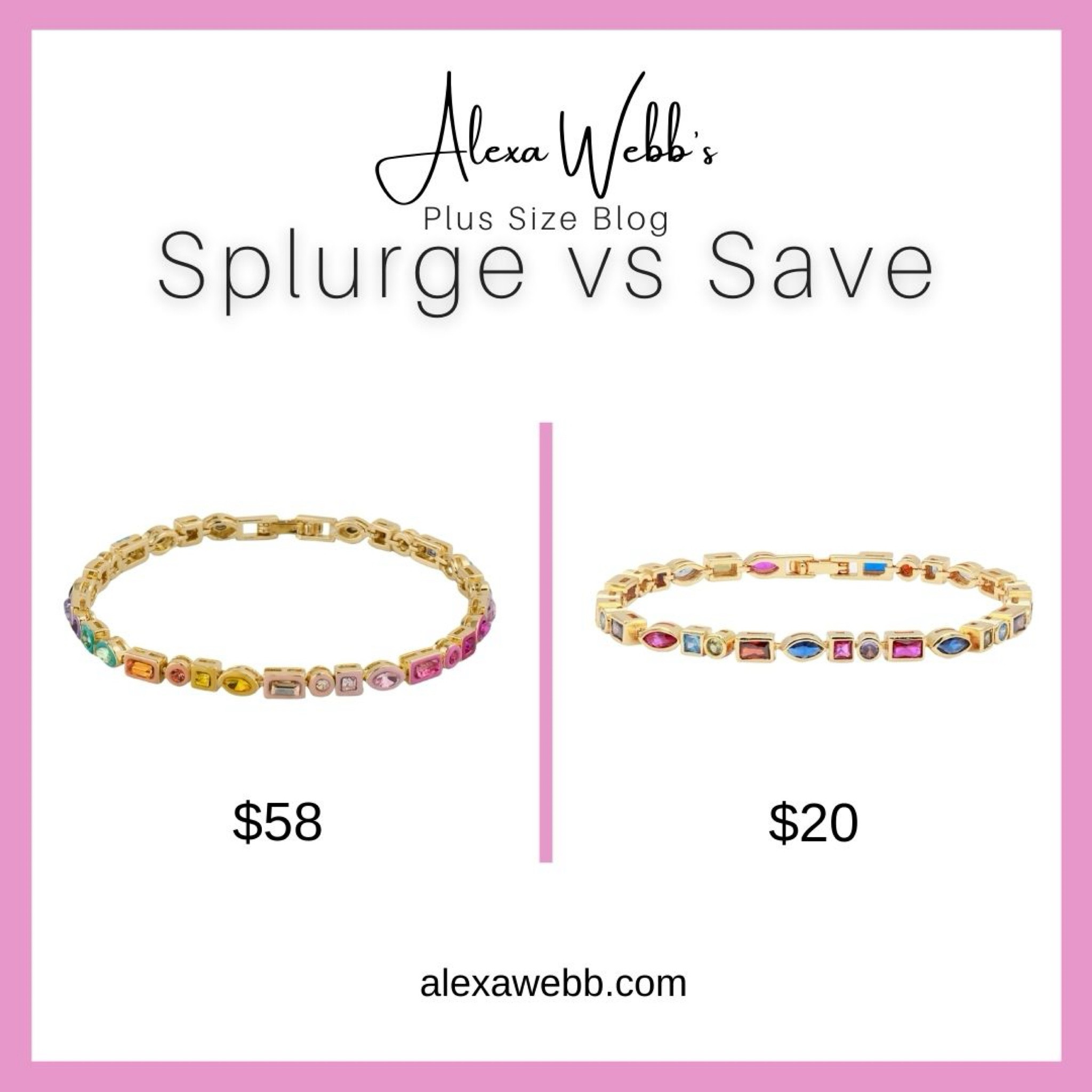 Rainbow Tennis Bracelet- Splurge vs Save by Alexa Webb #plussize

#LTKStyleTip #LTKOver40 #LTKPlusSize