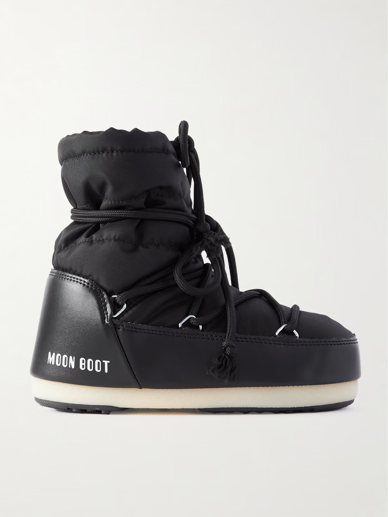 Moon Boot - Icon Light Low Shell And Faux Leather Snow Boots - Black - 35-36 | NET-A-PORTER APAC