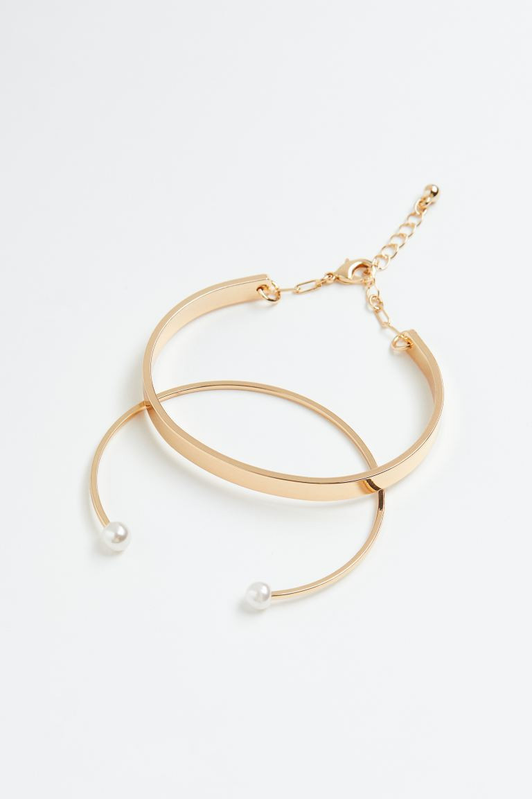 2-pack Bracelets - Gold colour - Ladies | H&M AU | H&M (AU)