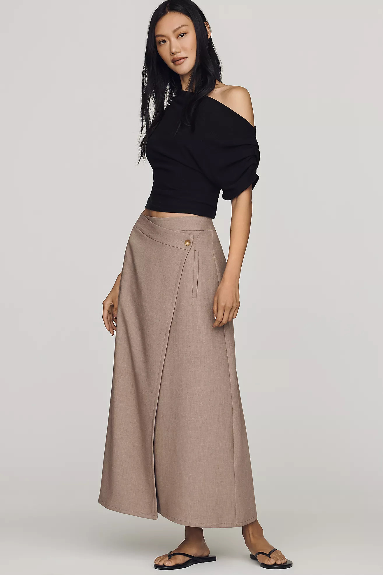 By Anthropologie Crossover Wrap Maxi Skirt | Anthropologie (US)