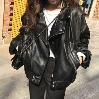 Boxy Faux Leather Jacket | YesStyle Global