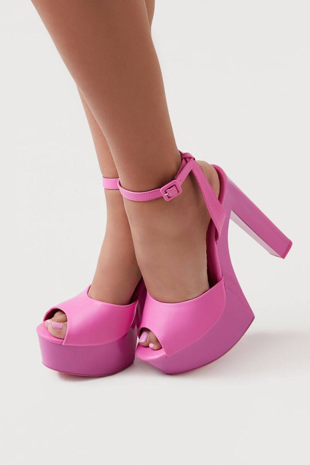Dual Leather Open-Toe Block Heels | Forever 21 | Forever 21 (US)