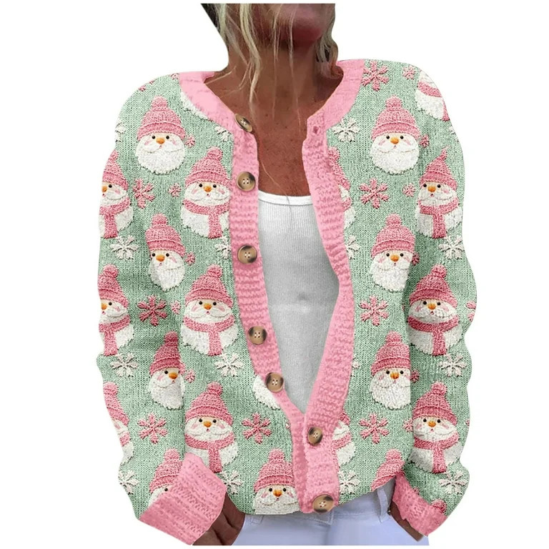 Up to 65 off!Lolmot Christmas Cardigan for Women Ugly Christmas Sweater Xmas Holiday Shirt Santa ... | Walmart (US)