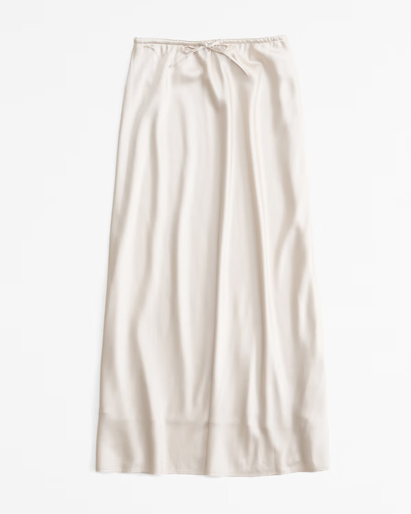 Mid Rise Satin Maxi Skirt | Abercrombie & Fitch (US)
