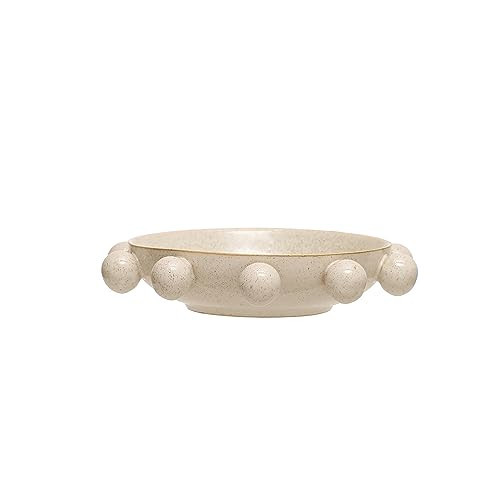 Bloomingville 9.75 Inches Stoneware Bowl with Orbs and Reactive Glaze, Cream | Amazon (US)