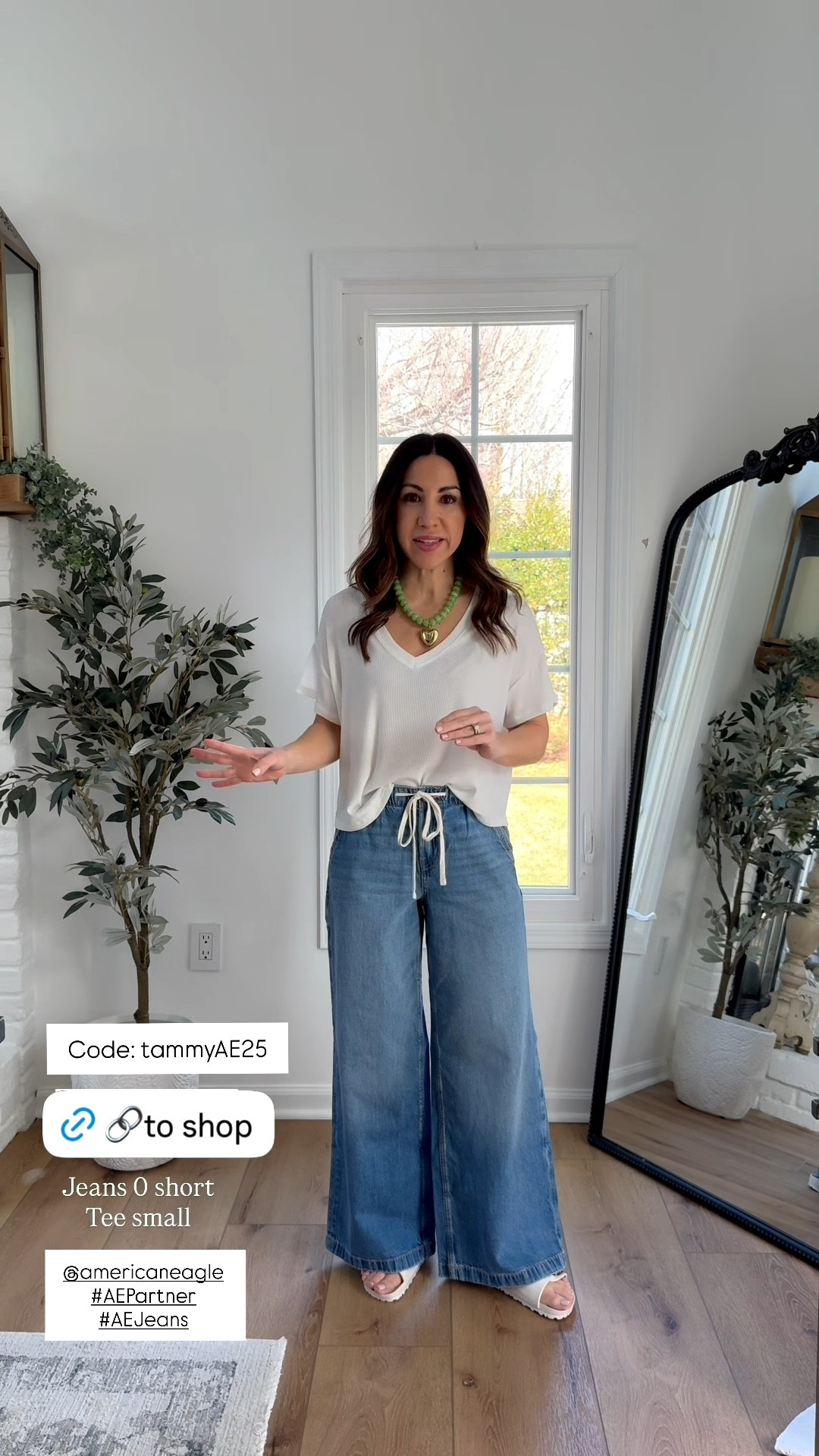 Stackable Code: tammyAE25 for 25% off sitewide @ae New arrivals from American Eagle are so good as always. New denim styles, comfy pants and casual tops to pair with them. And I have an exclusive code you can use thru 3/30! Perfect timing for building up your casual spring wardrobe! #AEPartner #AEJeans @americaneagle

Baggy jeans 0R. Drawstring jeans Xs short. Trousers XS. Barrel pants XS. Two this me jeans 0 short. Sweatshirts small. Short sleeve sweatshirt, XS. V-neck small. ￼


#LTKSaleAlert #LTKPetite #LTKOver40