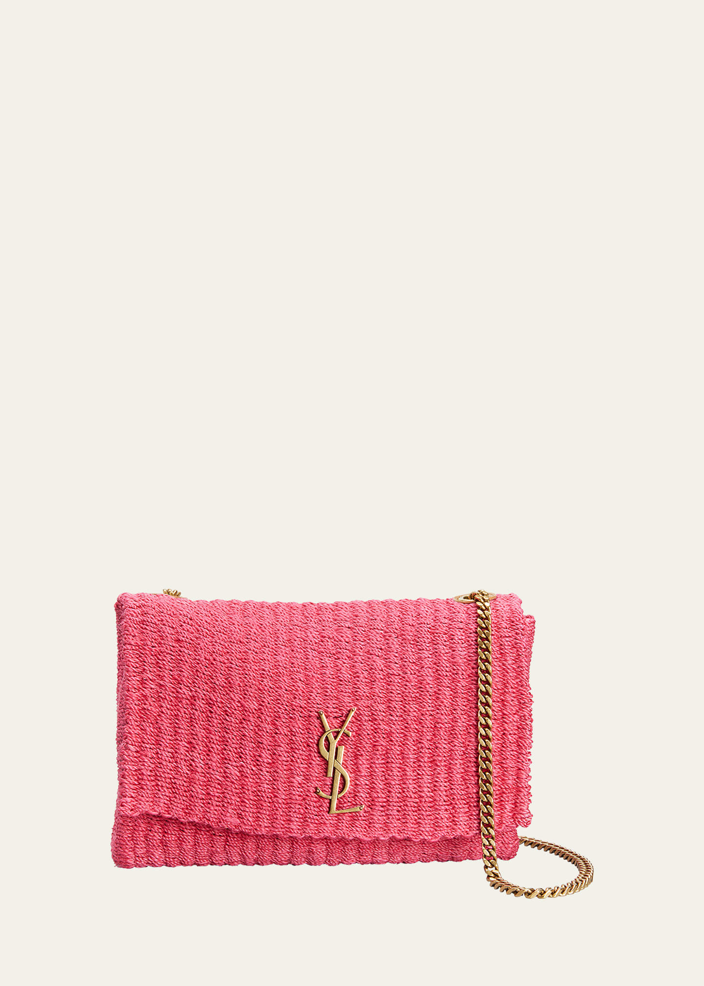 Saint Laurent Kate Medium YSL Crossbody Bag in Raffia | Bergdorf Goodman