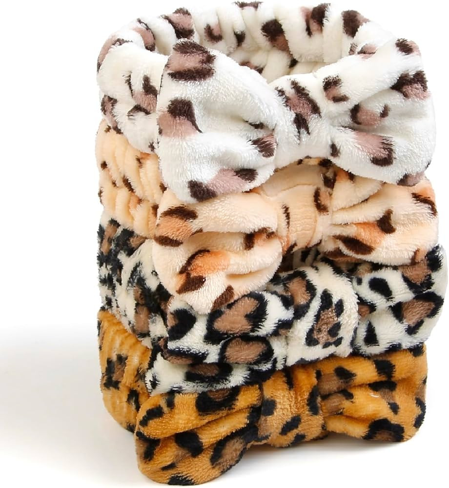 Huachi Spa Headband for Women Washing Face Girls Skincare Headbands Makeup Cheetah Print Leopard ... | Amazon (US)