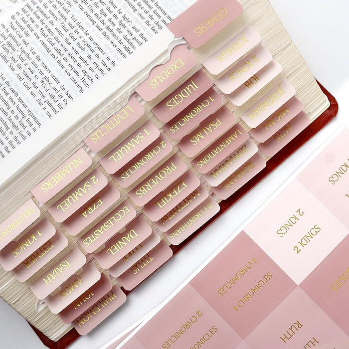 Bible Tabs for Women, Laminated Bible Tabs (Gold Foil Embossed Lettering), Waterproof Reposition ... | Amazon (US)