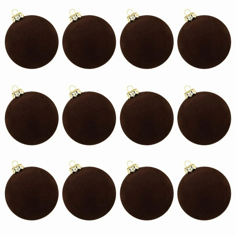 12pcs Velvet Christmas Balls Ornaments 2.36 Inch Flocked Plastic Hanging Balls for Christmas Tree... | Walmart (US)