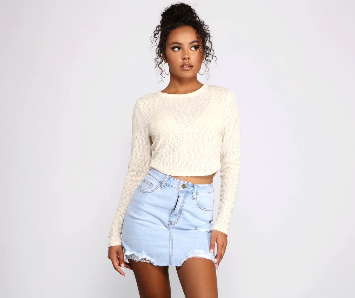 Thinking About You Ribbed Crop Top | Windsor Stores