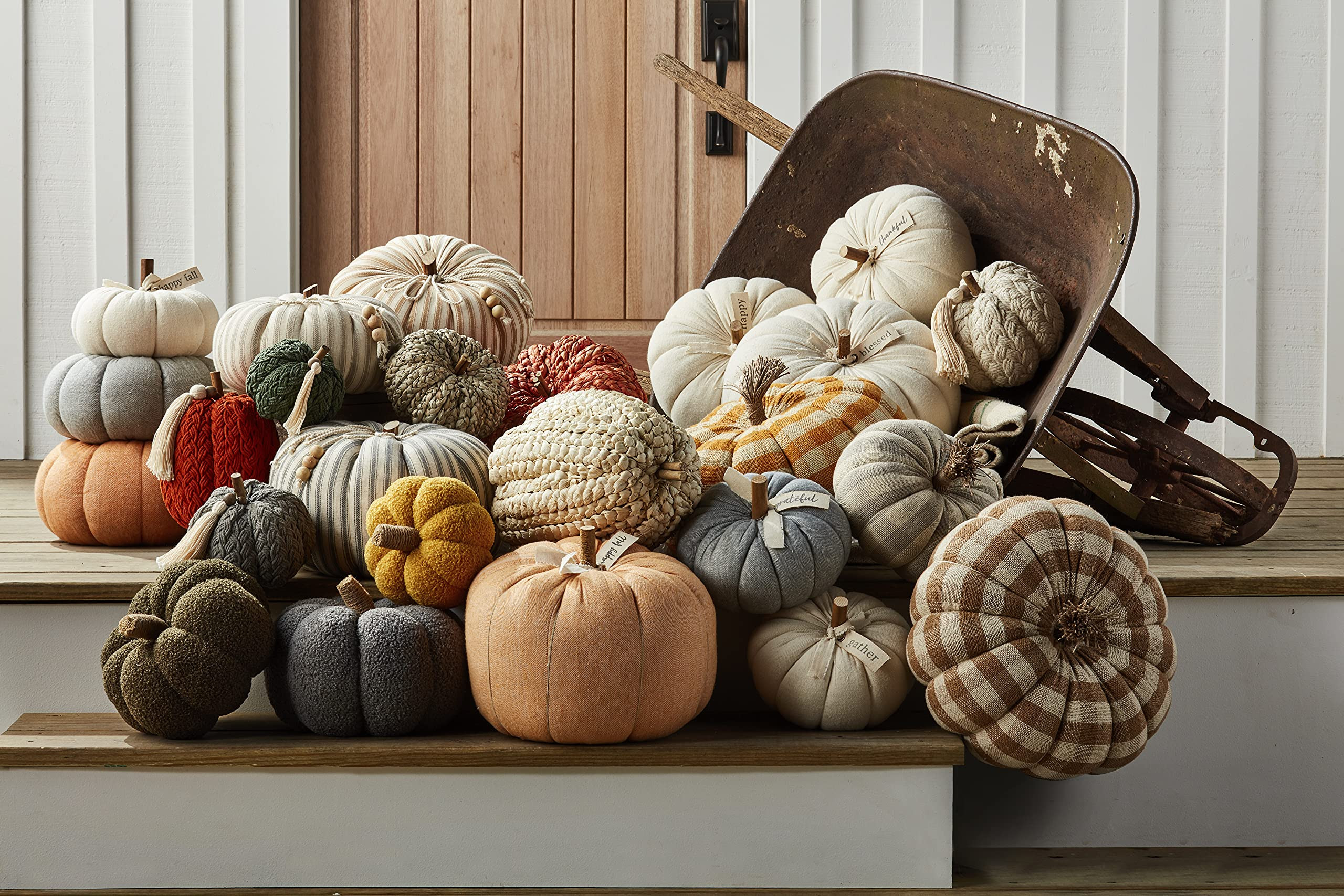 Mud Pie Braided Rope Pumpkin Sitter, Cream | Amazon (US)