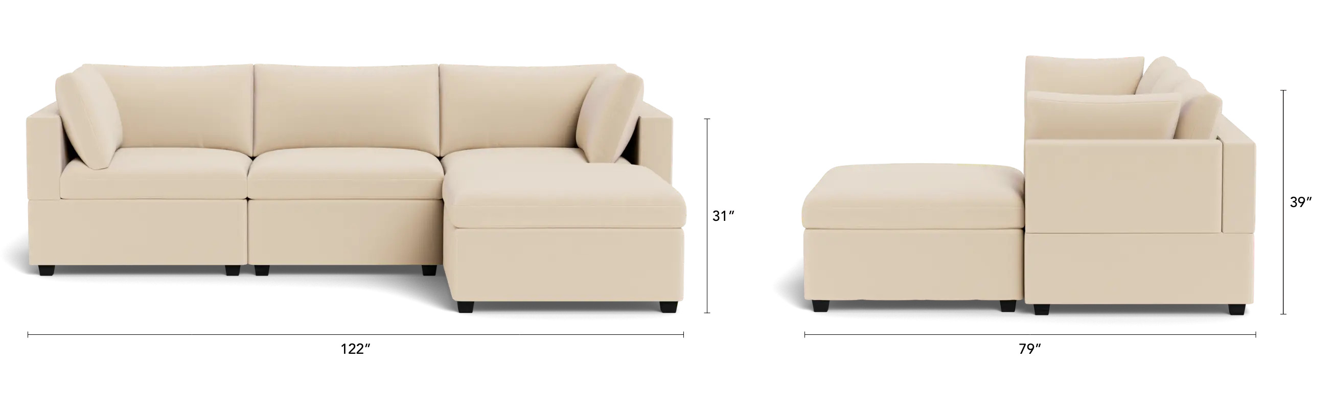 Kova Box Cushion Sofa 122 | Albany Park