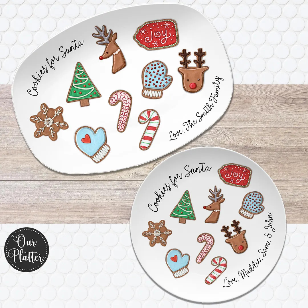 Cookies for Santa Personalized Plate | Keepsake Family Tradition | Cookies and Milk for Santa - E... | Etsy (US)