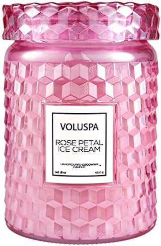 Voluspa Rose Petal Ice Cream, Large Candle Jar, 18 Ounce, 100 Hour Burn Time, Coconut Wax for Cle... | Amazon (US)
