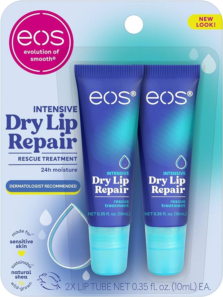 eos The Hero Lip Repair, Extra Dry Lip Treatment, 24HR Moisture, Natural Strawberry Extract, 0.35... | Amazon (US)